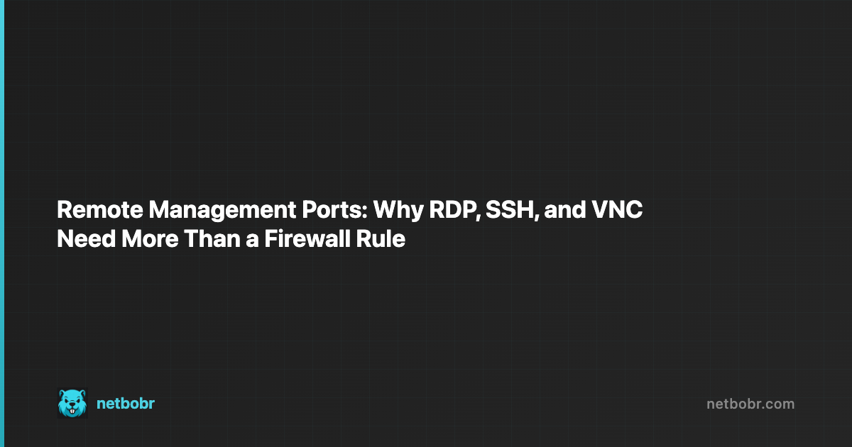 Remote Management Ports: Why RDP, SSH, and VNC Need More Than a Firewall Rule